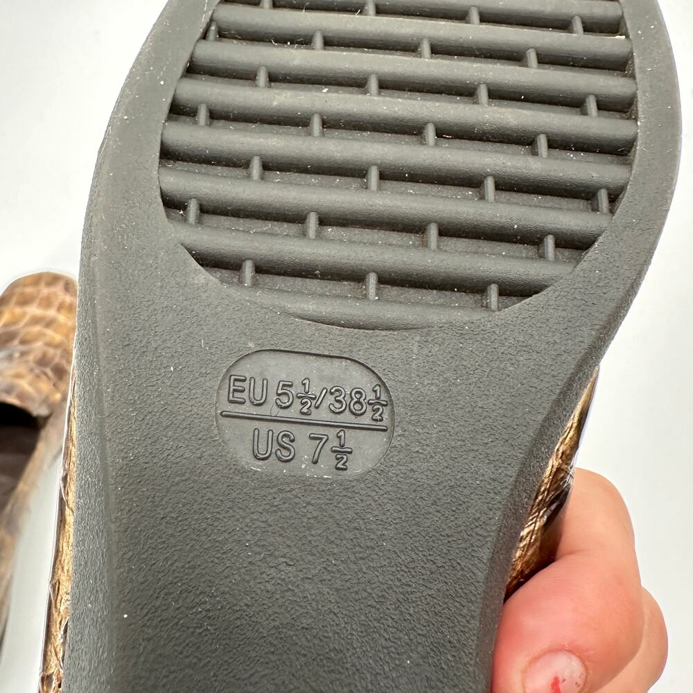 FLEXX Comfort Bronze Crocco Patent Leather Print Slip On Loafer // 7.5 - Picture 5 of 8